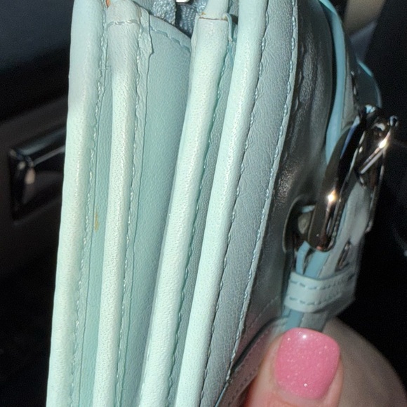 Coach Y2K Mist/Aqua Blue Leather Soho Silver Buckle Wallet *RARE* Excellent HTF! - Picture 9 of 16